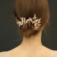 floralbride handmade crystal rhinestone freshwater pearls wedding hair comb bridal headpiece hair accessories women jewelry
