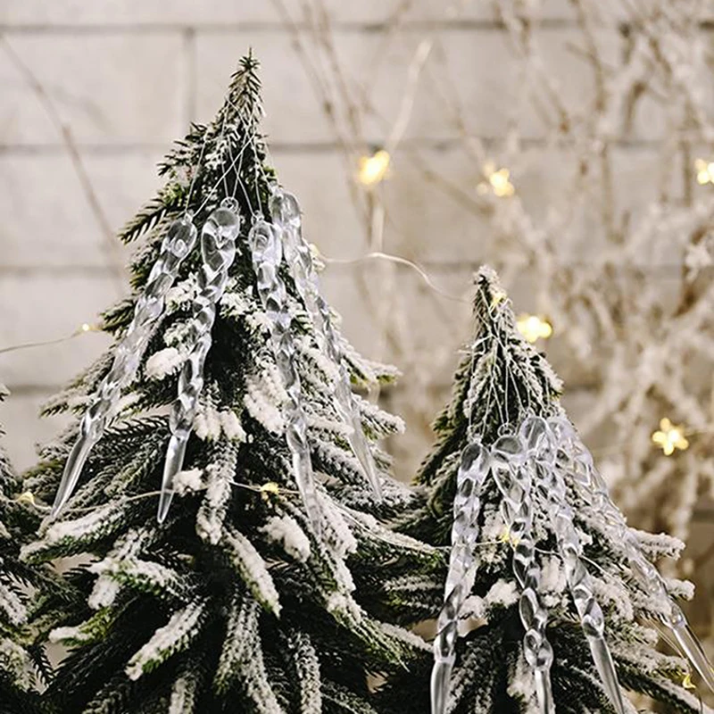 12 шт. моделирование льда с рождественской ёлкой орнаментом поддельные сосулька