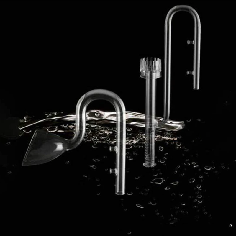 Стеклянная прозрачная трубка для притока с поверхностным скиммером растений