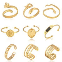 stainless steel rings for women punk snake ring womens rings open finger gold color geometry ring rings jewelry