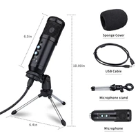 professional usb condenser computer microphone home studio recording mic set with tripod stand for pc laptop