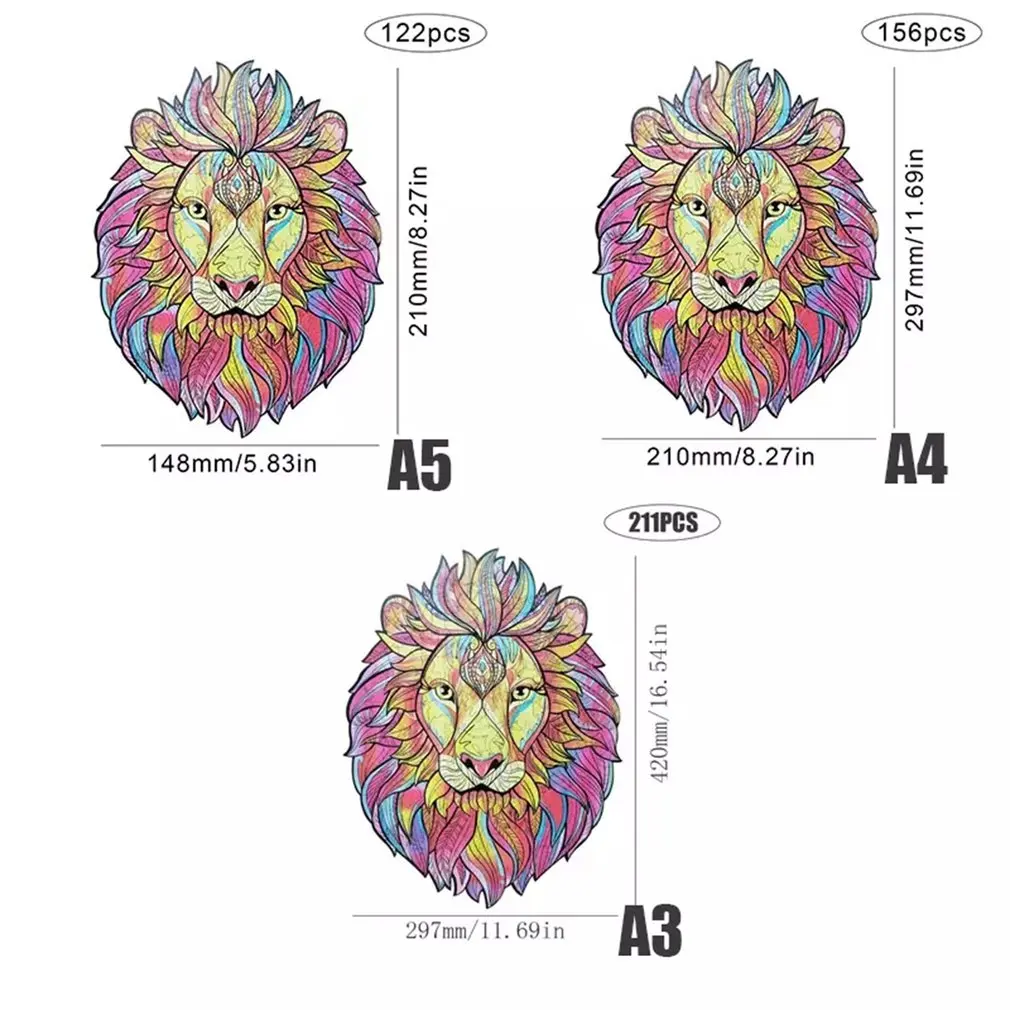 

Wooden Puzzle For Adults Children DIY Wooden Puzzles Each Piece Is Animal Shaped Christmas Gift Wooden Jigsaw Puzzle Dropshipper