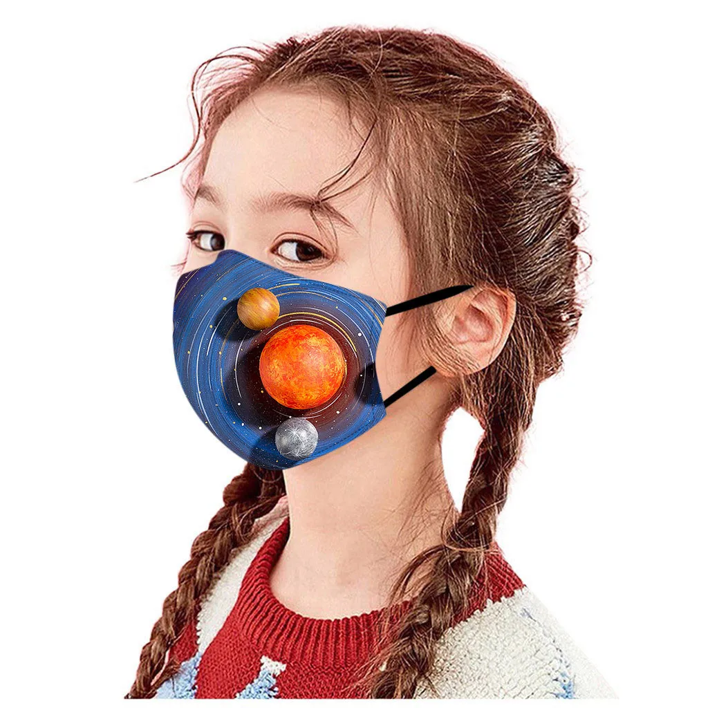 Children Mask Colorful Cosmic planet Printed washable dustproof masks Outdoor Reusable Mouth Masks маска многоразовая Drop Ship |
