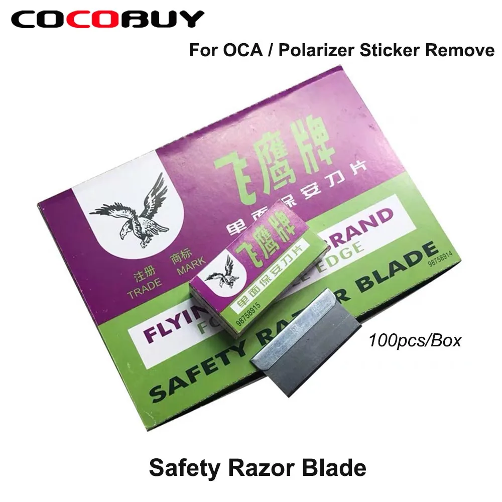 Novecel 100pcs/Pack Single Edge Safety Razor Blades For Phone Solder OCA Polarizer Film Removing LCD Screen Repair Cleaing Tool |