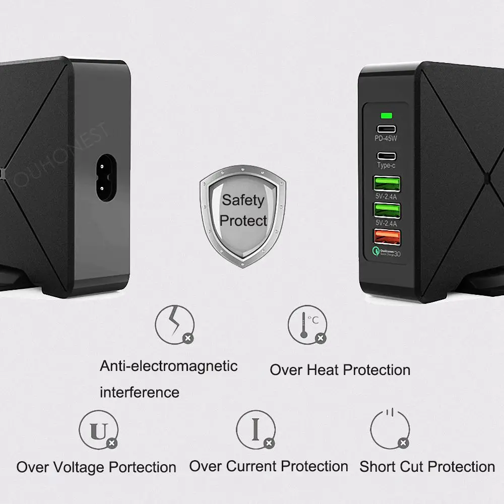 Для iphone huawei Macbook Air samsung быстрая USB зарядка 75 Вт Быстрая 3 0 usb type C PD адаптер питания