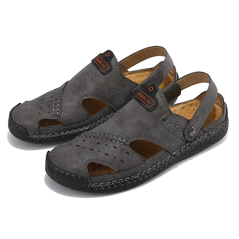 

New Summer Men's Leather Sandals Classic Luxury Men Shoes Slippers Soft Original Sandals Real Leather Men Roman Outdoor Footwear