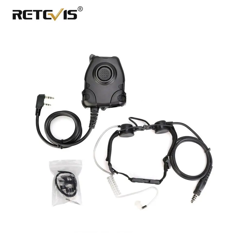 Регулируемый тактический микрофон 5 RETEVIS ETK005 для горла с PTT рация гарнитура игр в