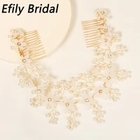 efily handmade flower pearl headbands for women bridal wedding hair accessories party hair jewelry bride headpiece headwear gift