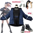 KDA Baddest Akali Косплей Костюм KDA AKALI Косплей сексуальный костюм куртка ожерелье парик обувь для женщин девушки Хэллоуин