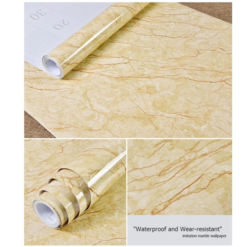 pvc colorful self adhesive marble wallpaper peel and stick waterproof bathroom kitchen cabinets desktop stickers home decor film free global shipping