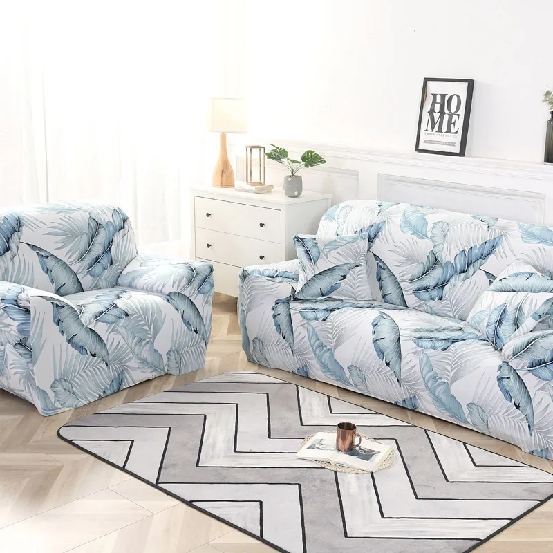 

Nordic Leaf Pattern Sofa Cover Cotton Set Elastic Couch Cover Stretch Sofa Covers for Living Room Sofa Towel 1/2/3/4-Seater 1PC