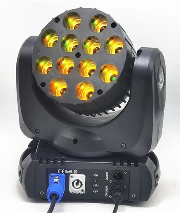 2 pz/Лот 12x12 W Con светильник чехол 150 LED Fascio движущийся головной свет dj оборудование