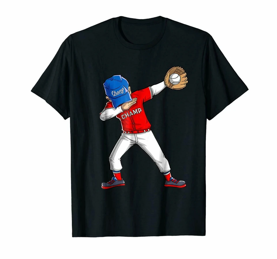 

Black Dabbing Baseball T Shirt Boys Men Kids Catcher Pitcher Gifts 100% Cotton Street Tee Shirt
