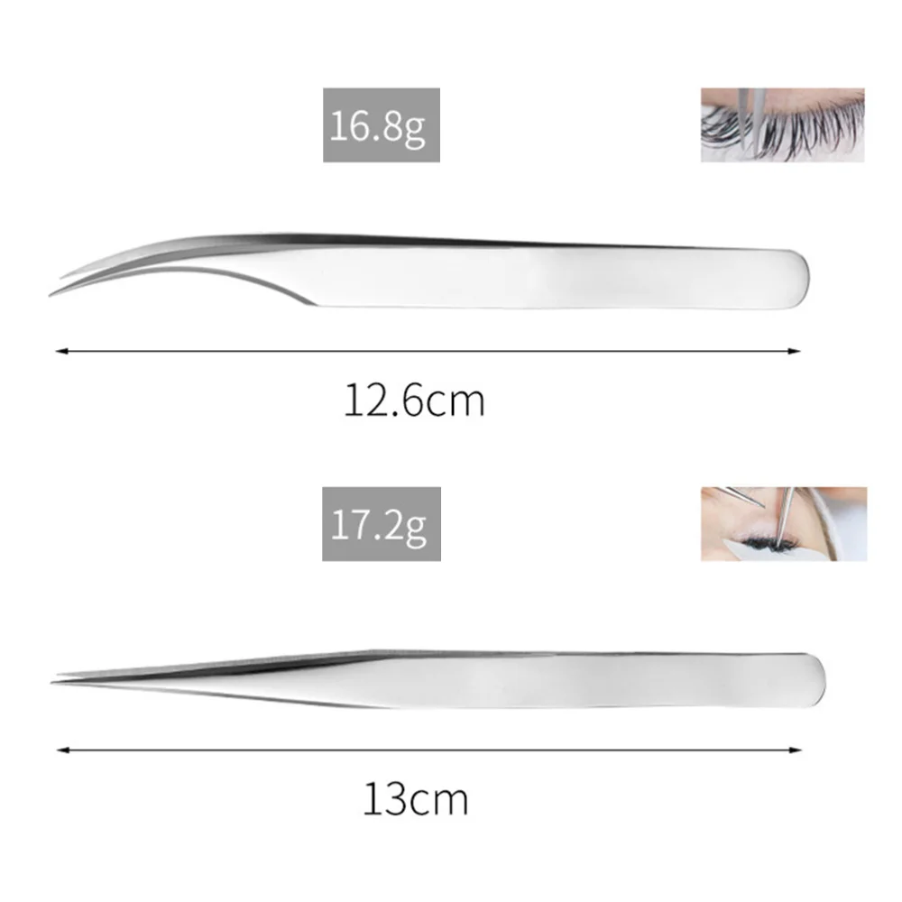 

3pcs Lash Extension Tweezers Curved Straight Pointed Tips Eyelash Extension Tools