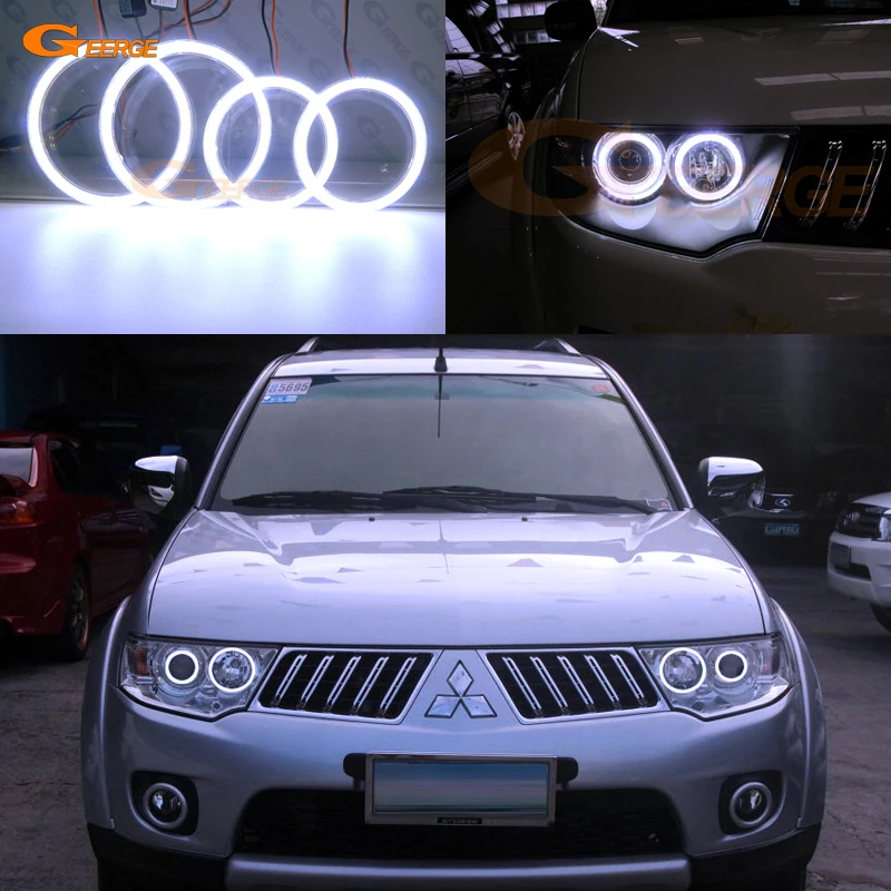 Отличный ультра яркий COB комплект светодиодов глаза ангела halo Кольца для Mitsubishi