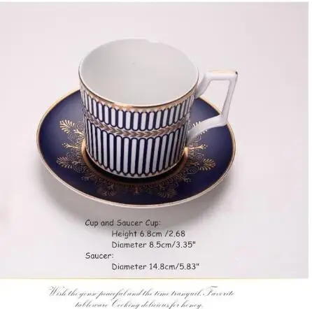 Cup and Saucer Керамический поднос, чашка и блюдце, набор посуды, элегантный ужин, синее блюдо, домашнее украшение - Цвет: Cup and Saucer