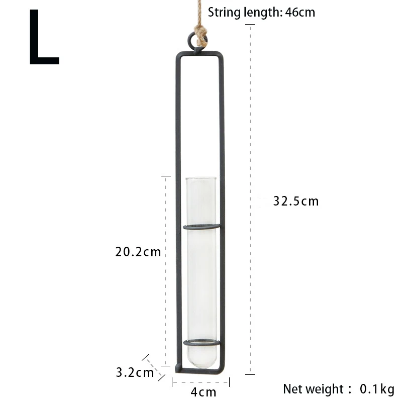Скандинавская креативная настенная подвесная ваза для цветов железное стекло