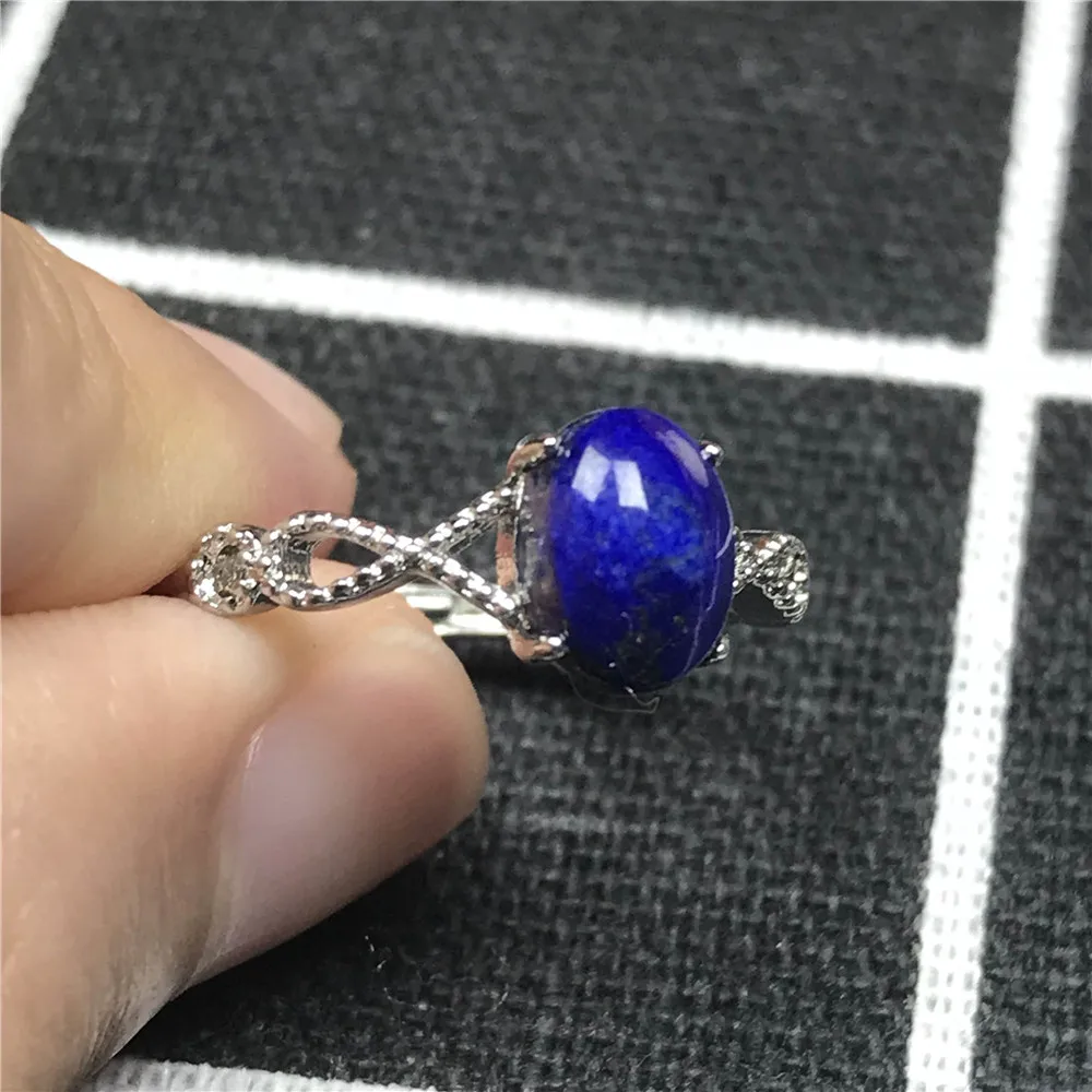 8x6 мм Топ натуральный Королевский Синий Лазурит кольцо ювелирные изделия для