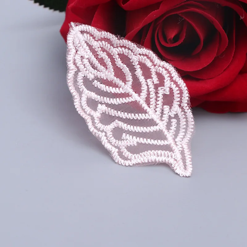 10 шт. вышитые нашивки с цветочной 3D аппликацией Белые и розовые кружевные
