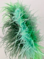 green 5 yards ostrich feather ribbon fringe trim for diy clothing accessorieswedding dress decorationaccessory plumes crafts