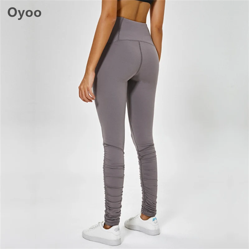 Oyoo обнаженные штаны для йоги с высокой талией и карманами леггинсы тренировок