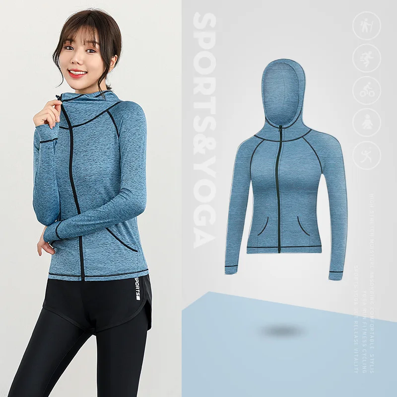 

Yoga jacket quick-drying fitness jacket sports running clothes ladies casual plus size stretch tops new autumn and winter