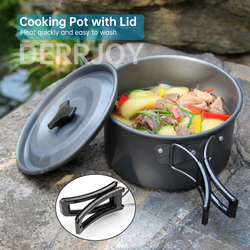 Набор посуды для кемпинга портативный набор готовки на открытом воздухе легкие