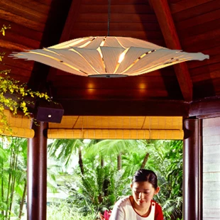 Bamboo Living Room Lights Restaurant Lamp Chinese Style Wooden Lamps Veneer Dining S luminaria | Освещение