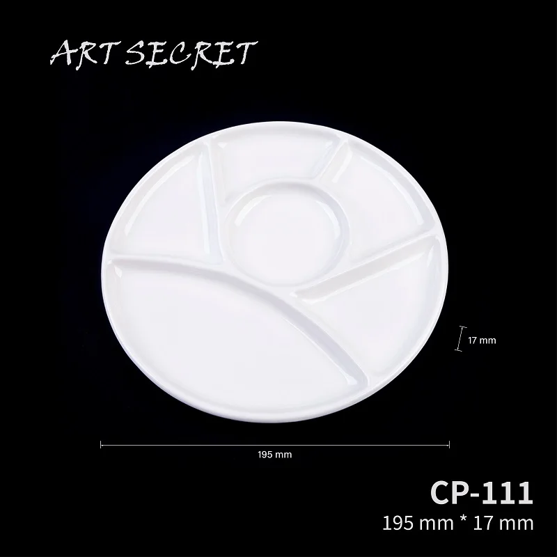 

Samina Ceramic Palette Art Gouache Watercolor Chinese Painting Pigment White Porcelain Plate Supplies Tray