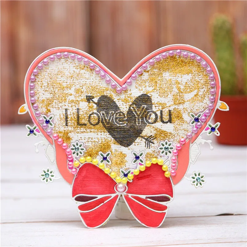 Металлические штампы Naifumodo в форме венка с сердцем скрапбукинг ремесло тиснение