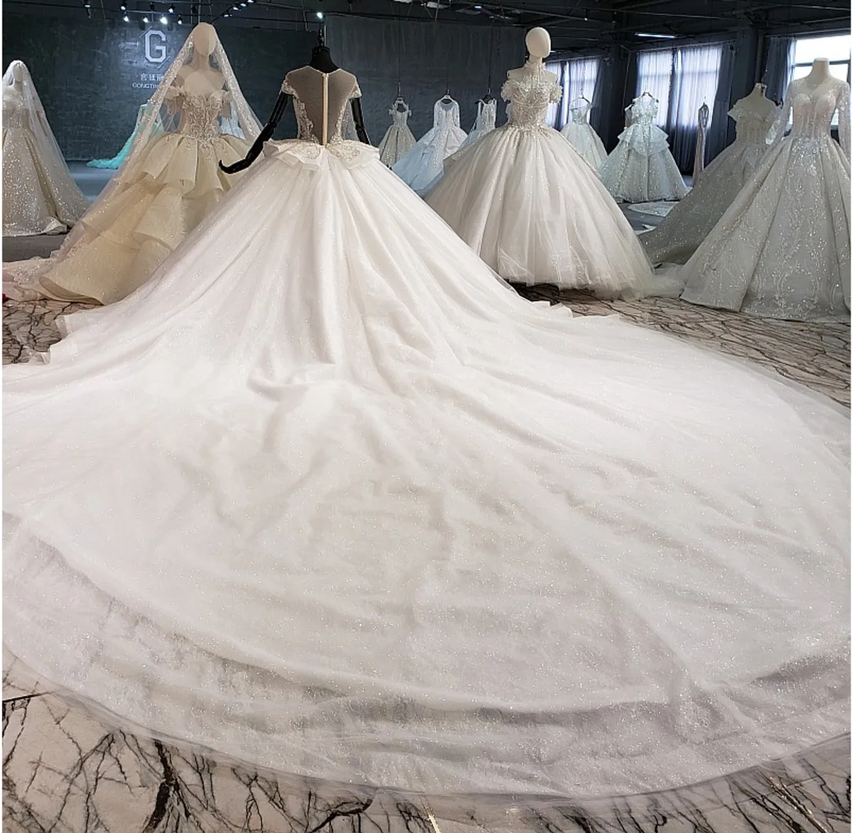 Traje De Novia Blanco оптовая продажа роскошное платье с рукавами-крылышками на шнуровке