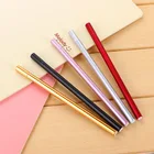 1 металлическая цветная гелевая ручка, канцелярские принадлежности, креативная треугольная металлическая ручка на водной основе, школьная Ручка