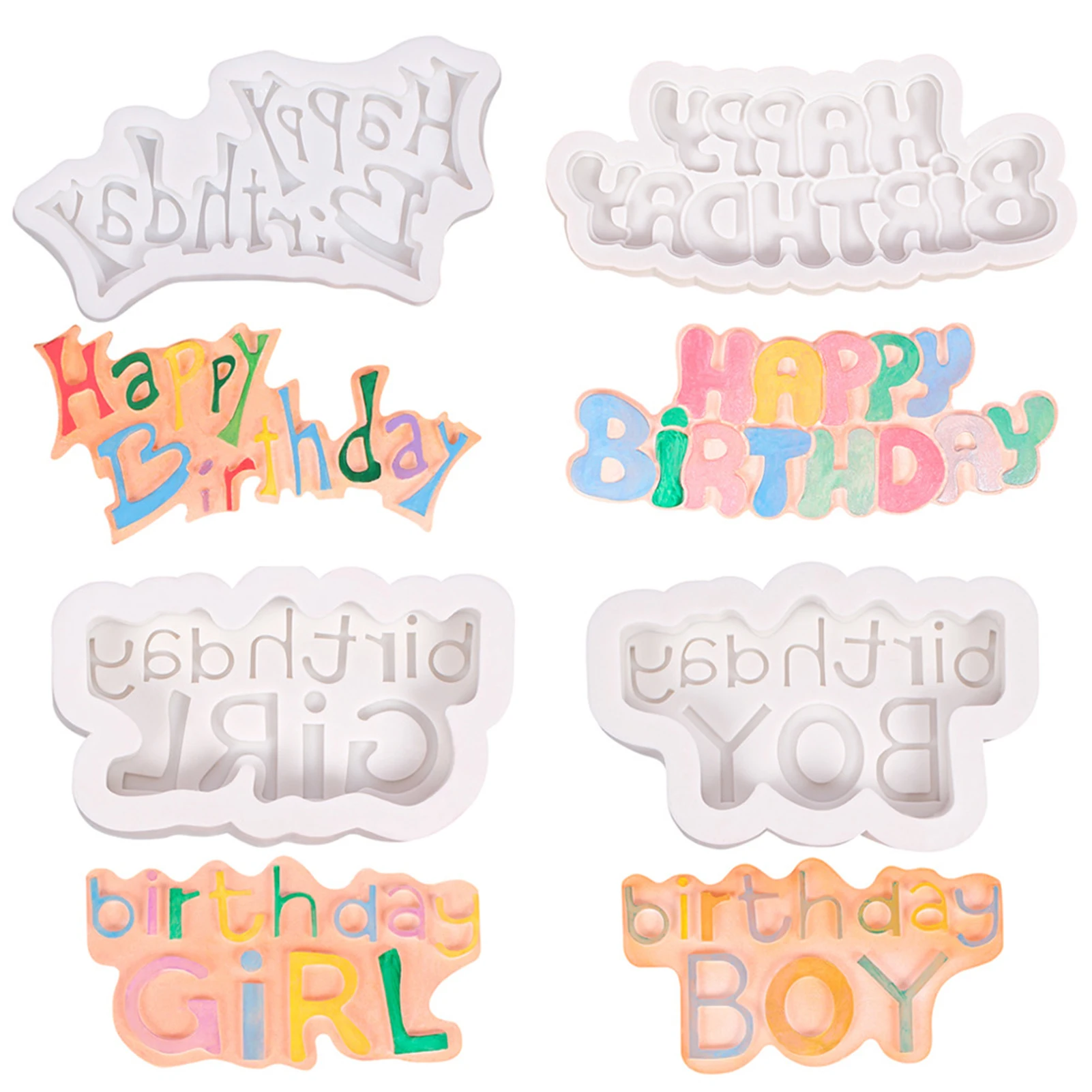 

HappyBirthday Cake Mold Cake Decorating Tools Birthday Cake Design Bakeware Pastry Tools