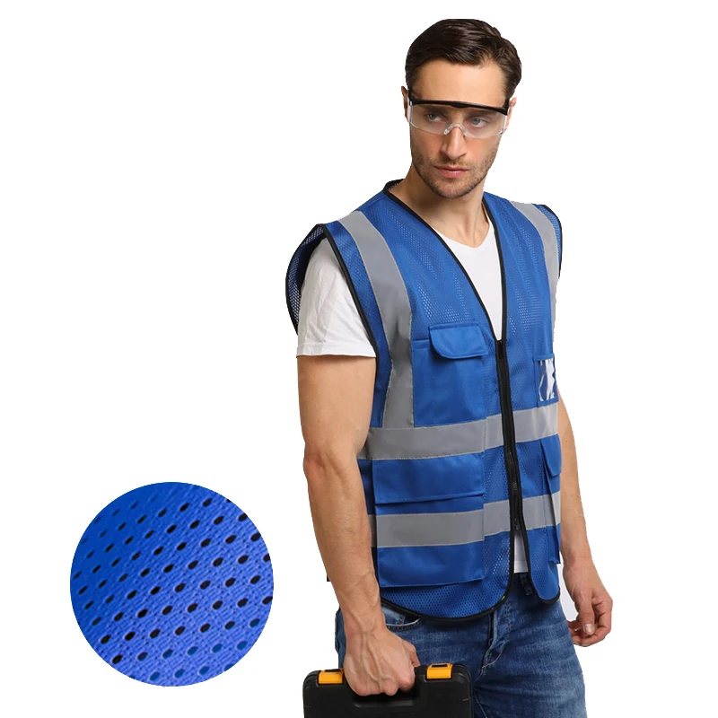 Hi Vis оранжевая дышащая сетчатая Защитная Светоотражающая жилетка куртка с