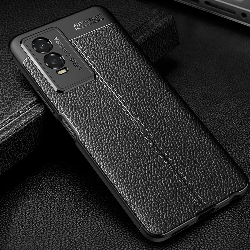 For Vivo Y76s Case For Vivo Y76S Case Luxury Leather Soft Fundas Shell Phone Protective Silicone Case For Vivo Y76S Cover