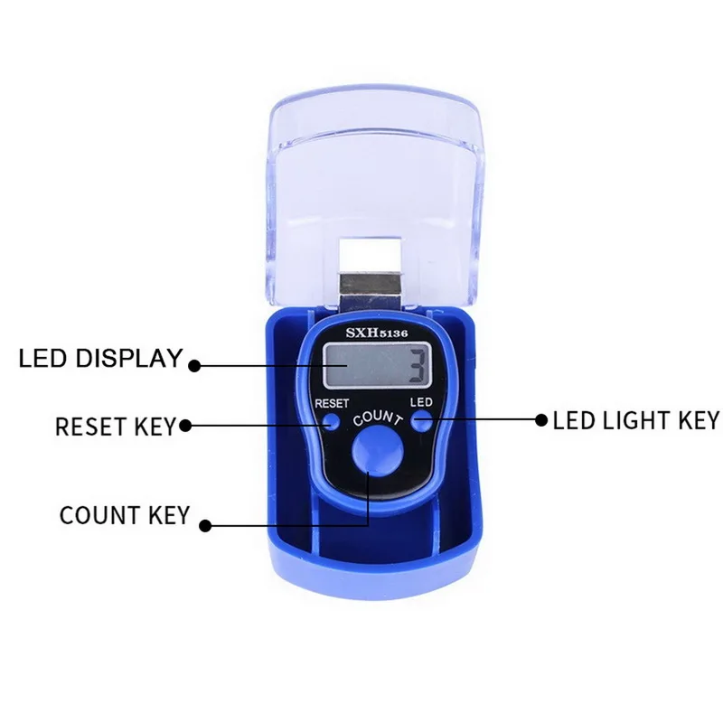 

2020 New Stitch Marker Finger Ring Counter LCD Night Light Electronic Digit Finger Ring Digital Counter Timer
