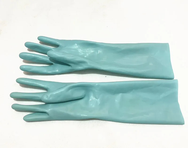 

0,4 мм/0,6 мм светильник-голубые латексные перчатки унисекс короткие перчатки варежки латексные резиновые перчатки на запястье женские перча...