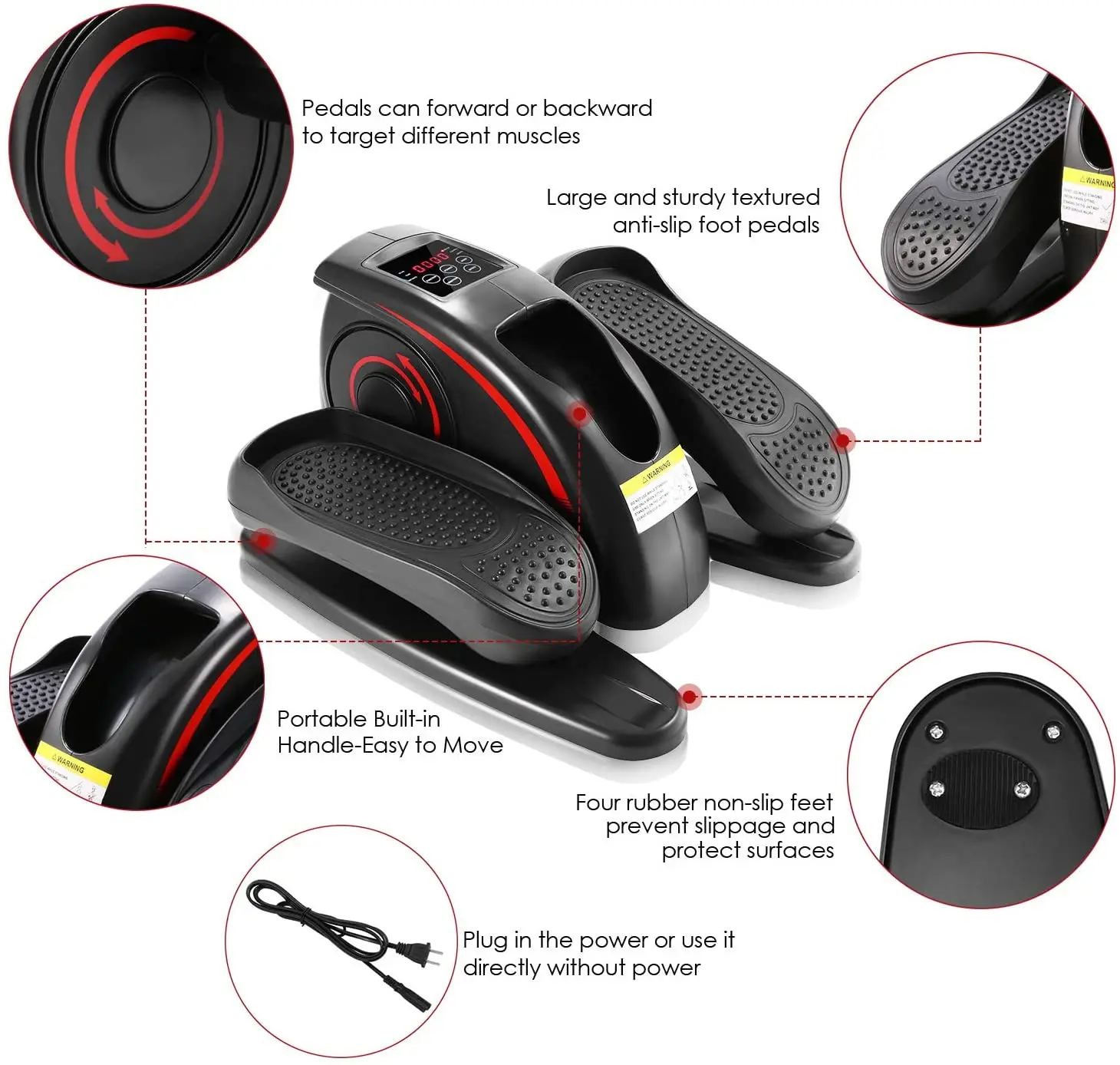 Под столом велосипед для помещений фотоэллиптическая машина с дисплеем