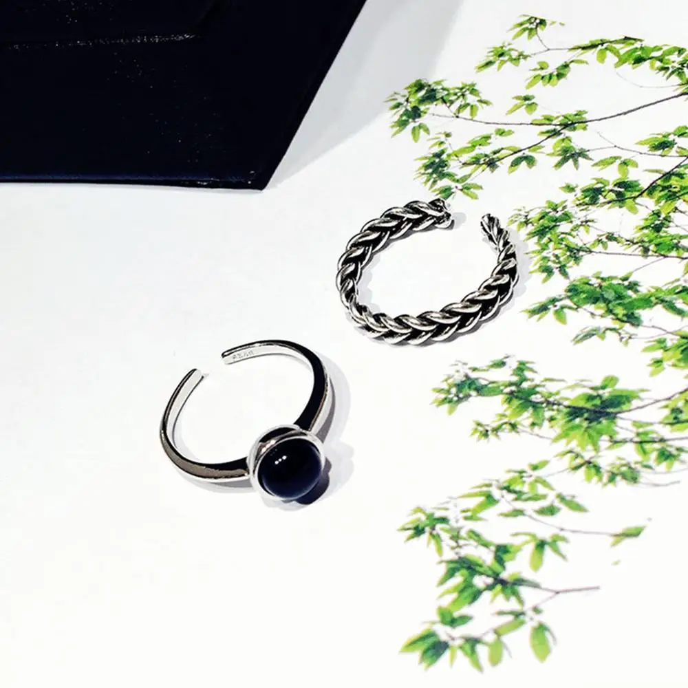 Винтажное Открытое кольцо в античном стиле витое плетеная вставка имитация