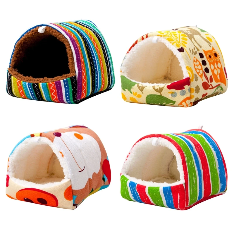 

Kawaii Mini House Cage Pets Hedgehogs Rabbit Dutch Rats Hamsters Nest Warm Mat Hideout Habitat Small Animal Sleeping Bed