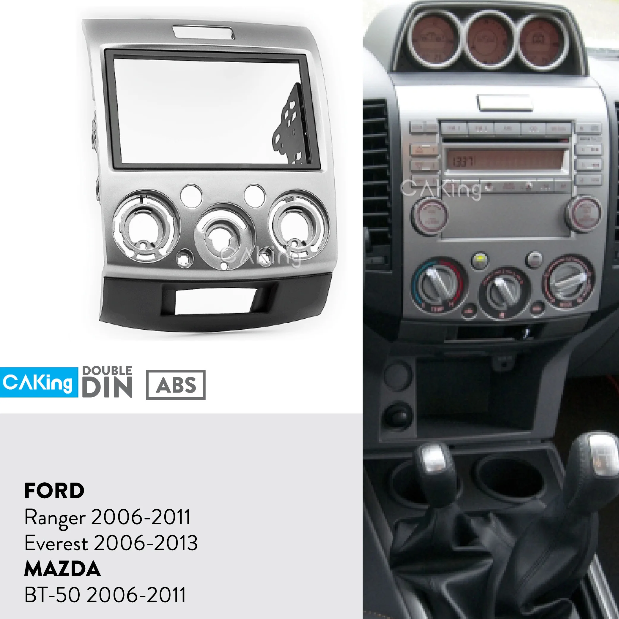 Двойная Din Автомобильная фасция Радио панель для FORD Ranger 2006 2011 Everest 2013 комплект