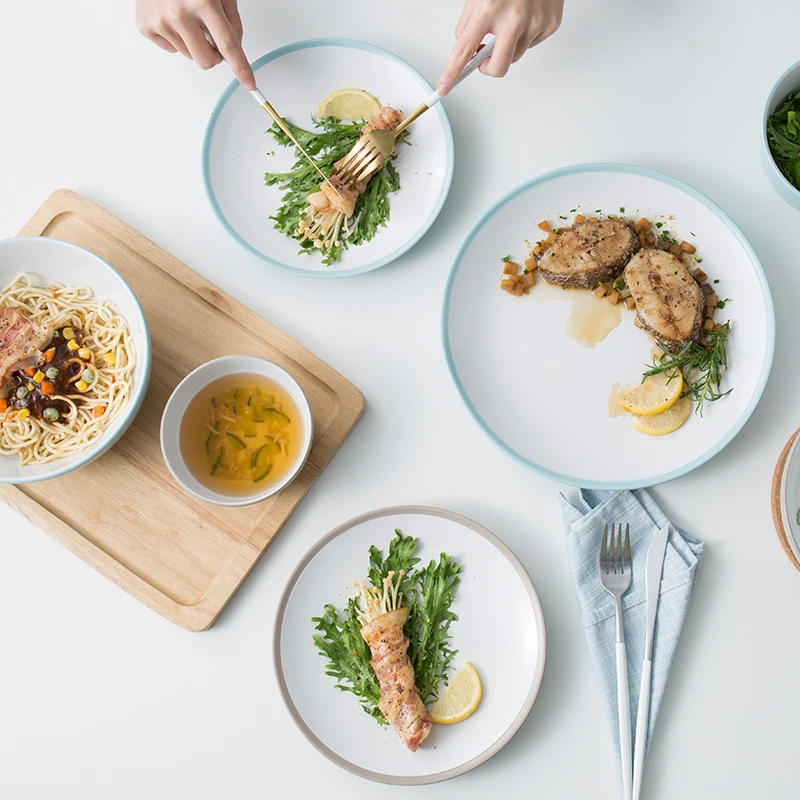 Простая посуда в японском стиле домашняя миска для лапши тарелка готовки