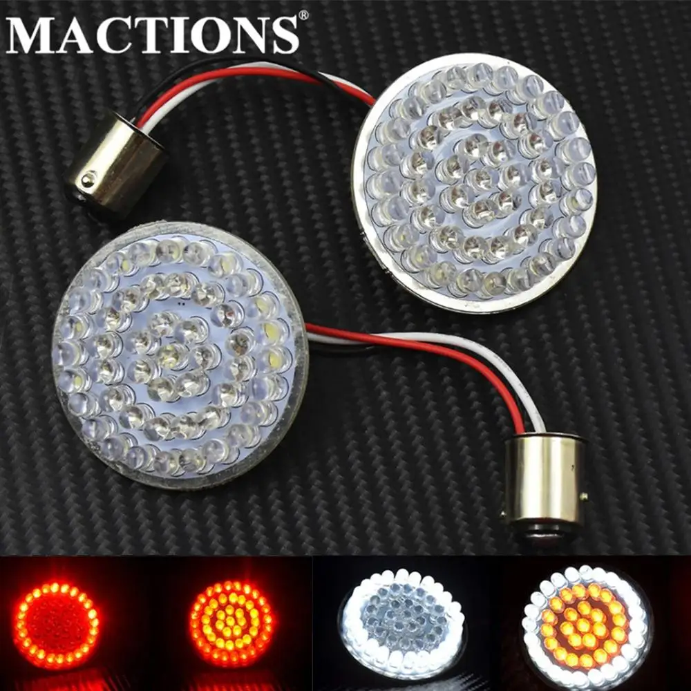 

Motorcycle 2" Bullet Style 1157 Turn Signal Light LED Panel For Harley Sportster XL883 1200 Softail Dyna Touring Street Glide