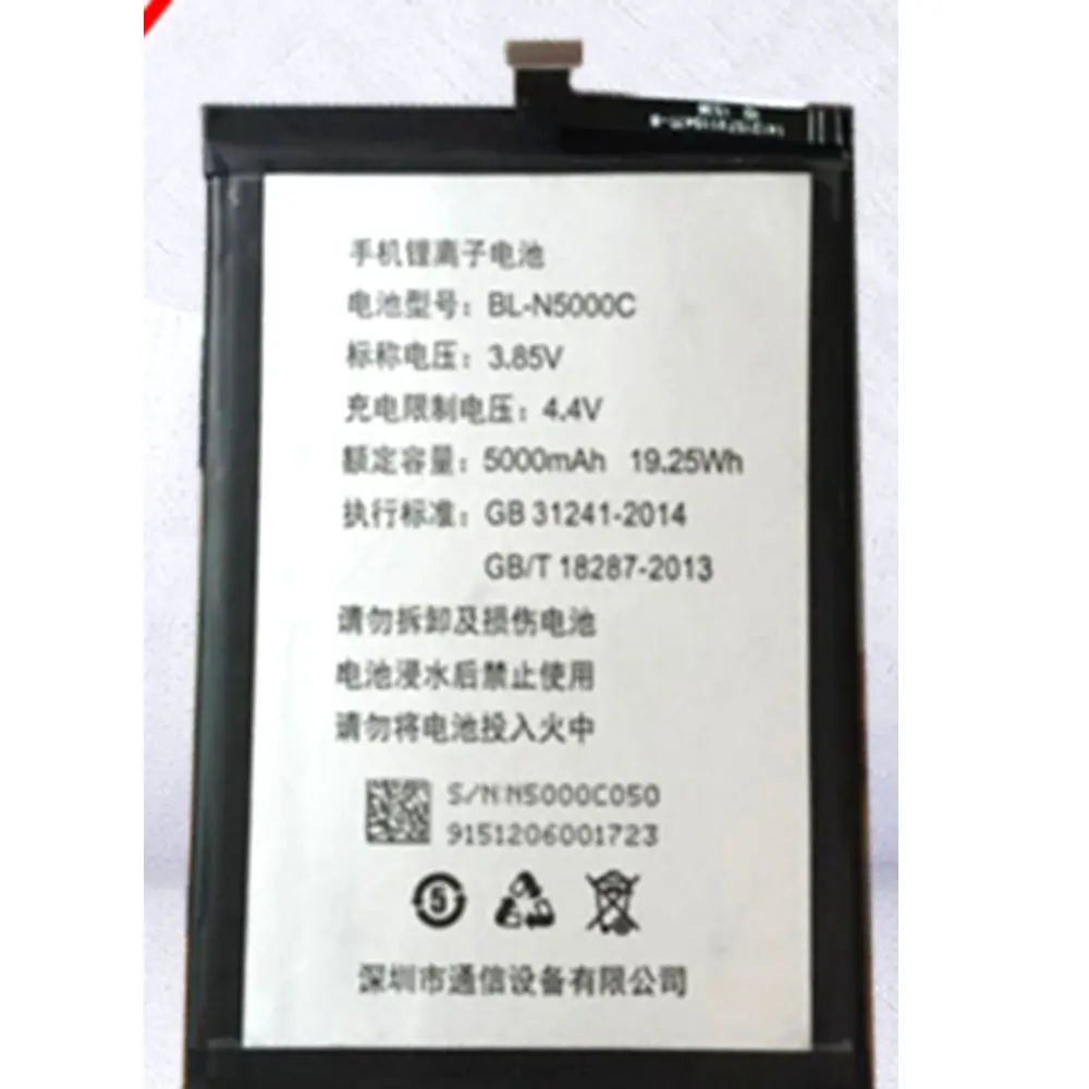 Battery 5000mAh 19.25Wh 3.85V for Bl-n5000c Gionee/ Jin M5 enjoy the Jin GN5002 BL-N5000C Cell phone batterie