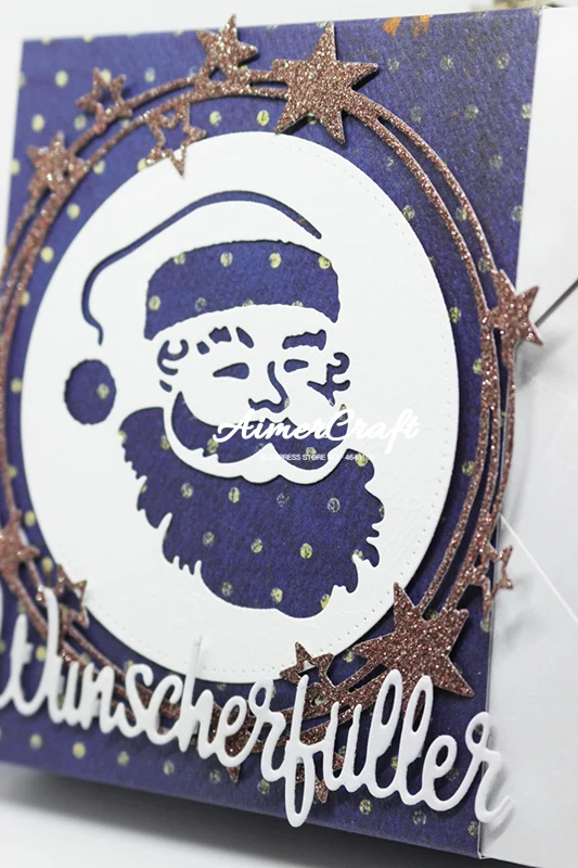 Санта Клаус рождественские металлические режущие штампы трафарет для