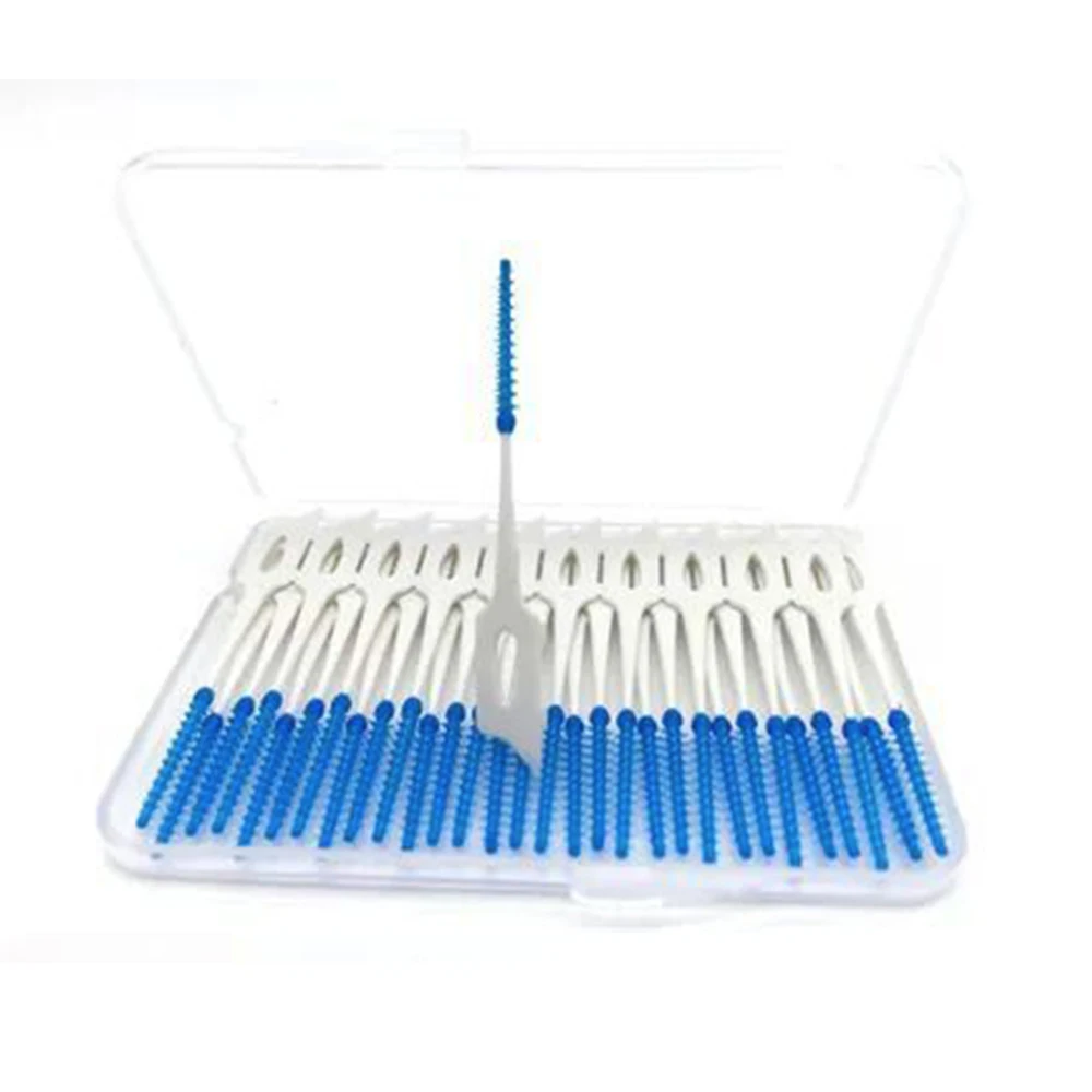 40 шт. межзубная щетка зубная нить чистка полости рта с двойной головкой