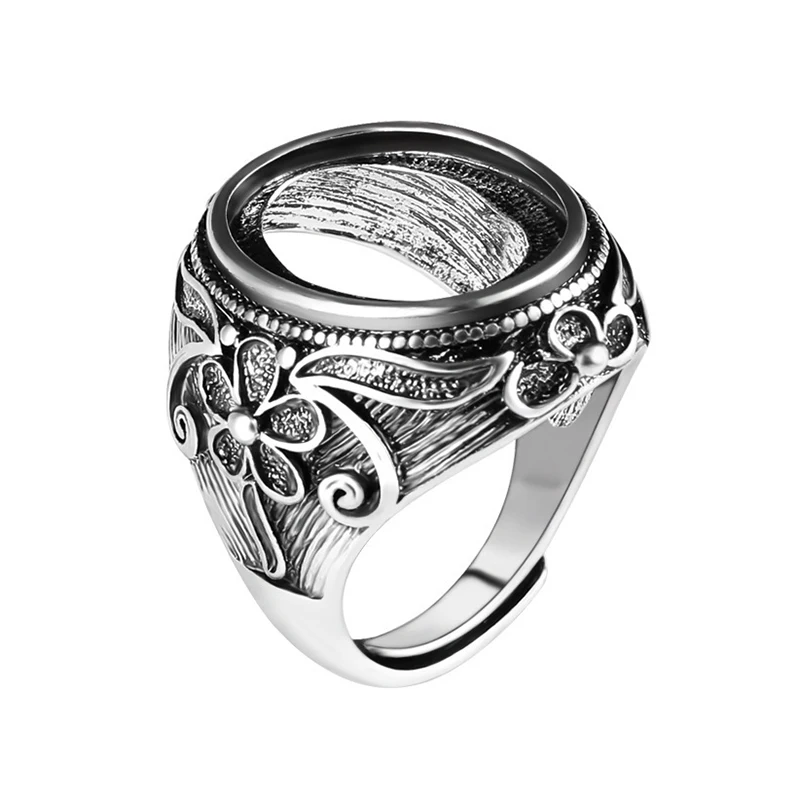 

Alloy Retro Adjustable Rings Blank Base Fit 13 * 18mm Oval Gem Settings Jewelry Making Men's and Women's Accessories Wholesale