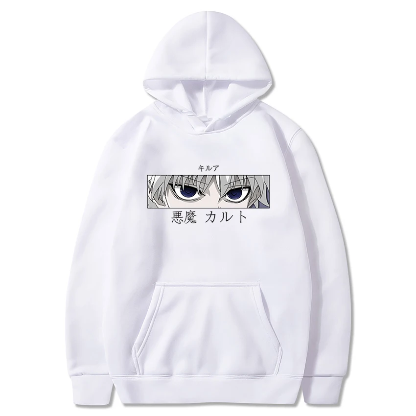 Толстовка с капюшоном в стиле аниме Hunter X Killua Zoldyck Devil Eye манга толстовки мужской