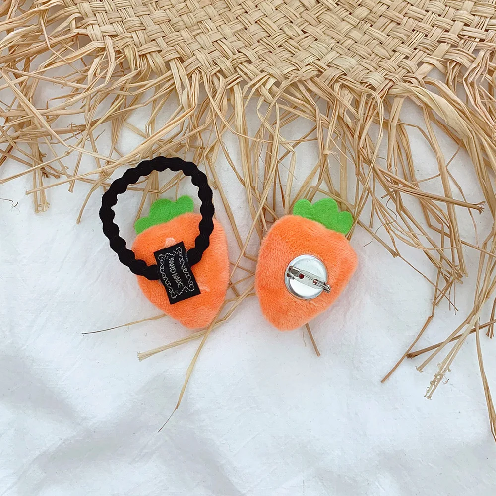 [10 шт./партия] Бесплатная доставка милая плюшевая морковка брошь кольцо для волос