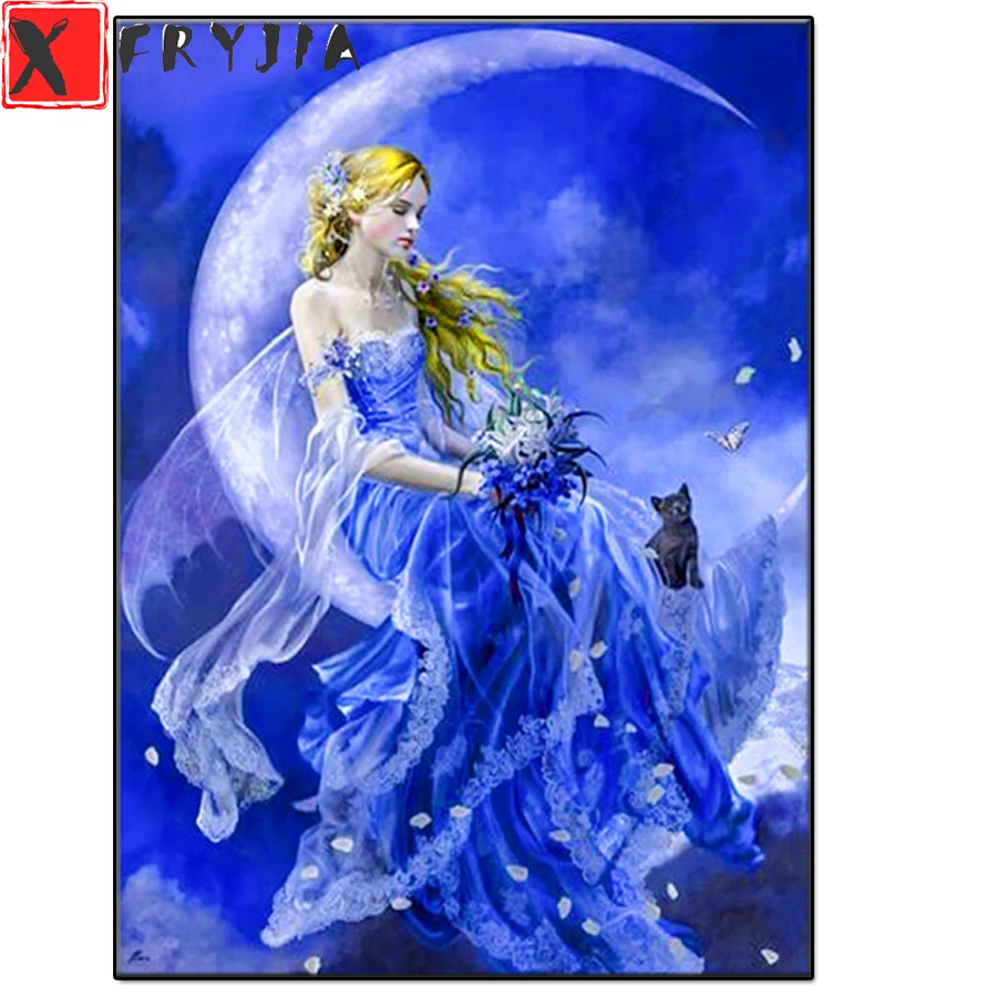 

Алмазная 5D мозаика «Луна» ручной работы, Набор для вышивки крестиком, полная круглая, квадратная, стразы